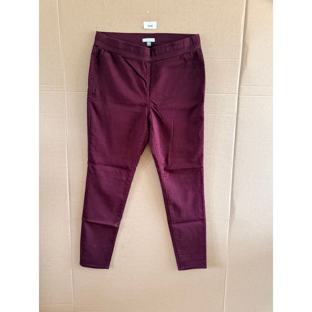 Women’s size Large Maroon High Waisted Pull On Pants skinny jeans stretchy